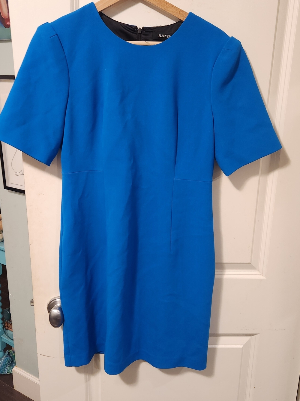 Ellen Tracy Cobalt Blue Short-Sleeve Shift Dress